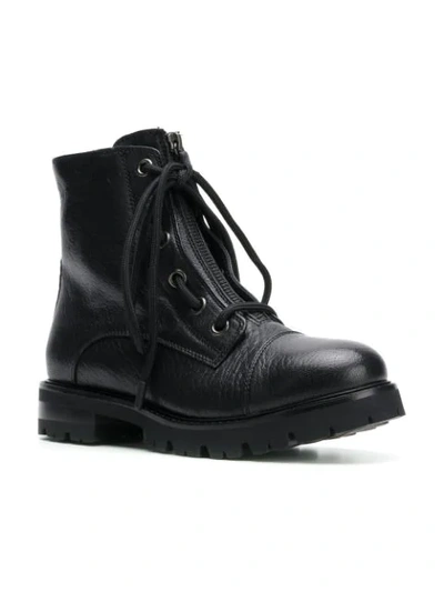 Shop Agl Attilio Giusti Leombruni Zip Lace-up Boots In Black