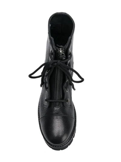 AGL 拉链式系带及踝靴 - 黑色