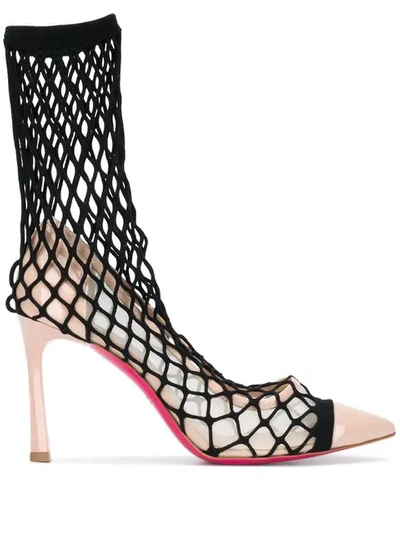 Shop Pinko Stiletto Pumps With Fishnet Socks In Pink