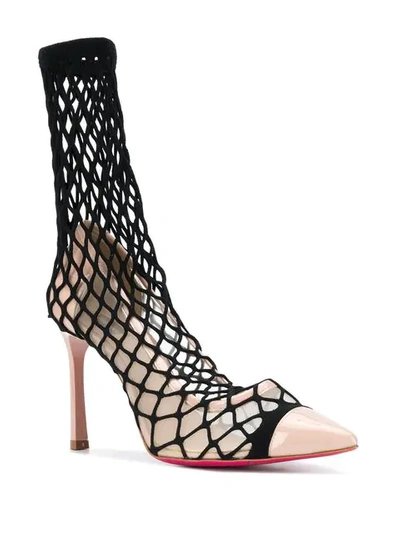 Shop Pinko Stiletto Pumps With Fishnet Socks In Pink