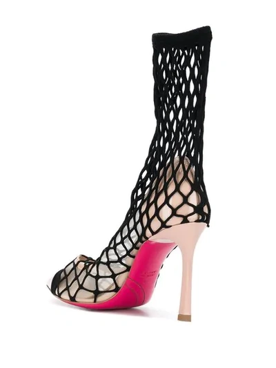 Shop Pinko Stiletto Pumps With Fishnet Socks In Pink