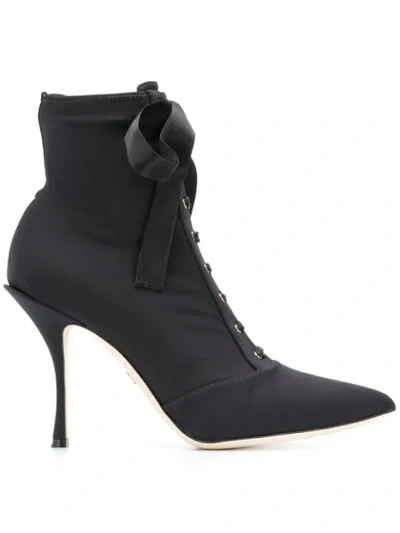 Shop Dolce & Gabbana Lori Stretch Jersey Ankle Boots In Black