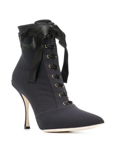 Shop Dolce & Gabbana Lori Stretch Jersey Ankle Boots In Black