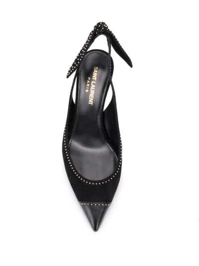 Shop Saint Laurent Charlotte Slingback Pumps In Black