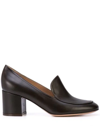 Shop Gianvito Rossi Mid-heel Loafers In Brown