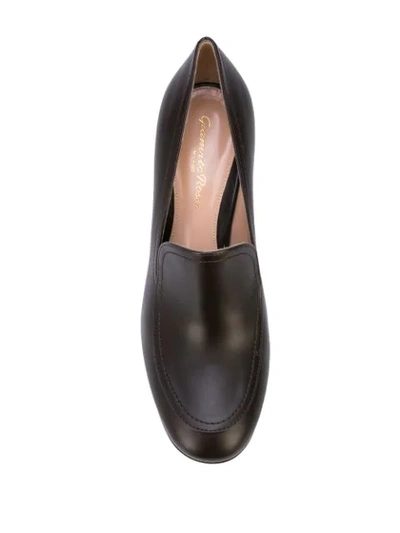 Shop Gianvito Rossi Mid-heel Loafers In Brown