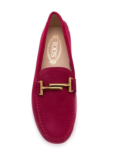Shop Tod's Suede Gommini T Loafers In Pink