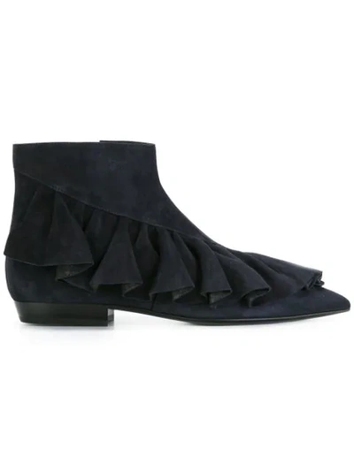 Shop Jw Anderson Ruffle Boots - Blue