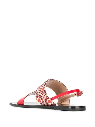 Shop Pollini Beaded Sandals - Red