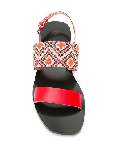 Shop Pollini Beaded Sandals - Red
