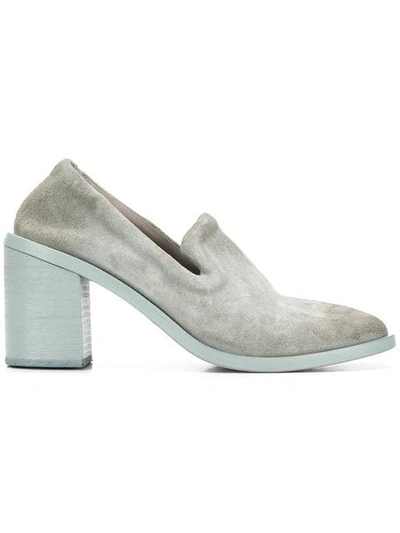 Shop Marsèll Two Tone Chunky Heel Loafers In Blue