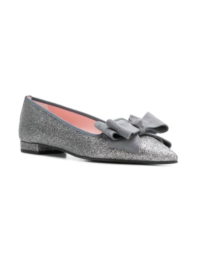 Shop Pretty Ballerinas Glitter Pointed Loafers In Metallic