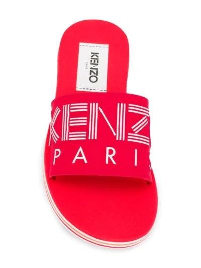 Shop Kenzo Logo Slides In Red