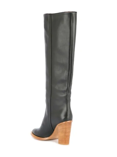 PORTS 1961 BLOCK HEEL KNEE HIGH BOOTS - 黑色