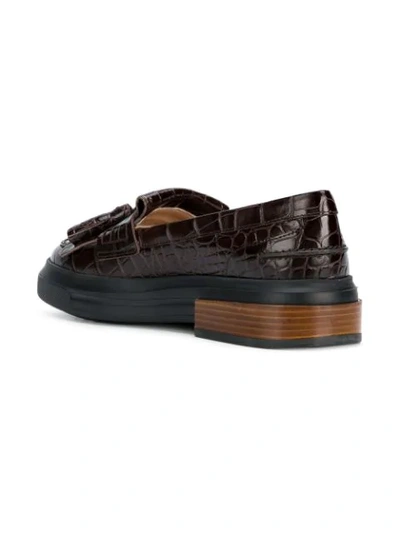 Shop Tod's Tassel Leather Loafers - Brown