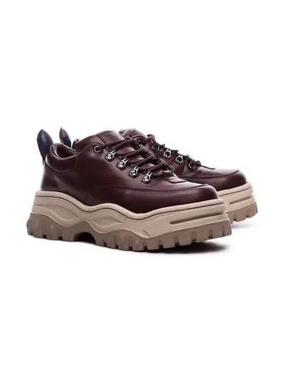 Shop Eytys Burgundy Angel Chunky Platform Sneakers In Purple