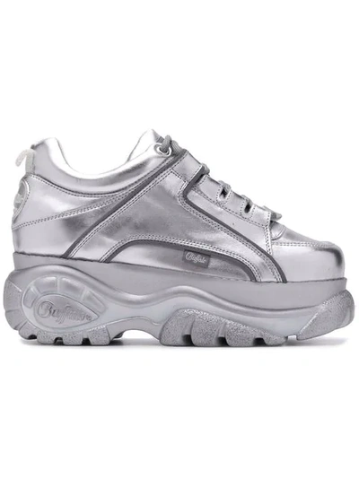 Shop Buffalo Platform Sole Sneakers In Silver