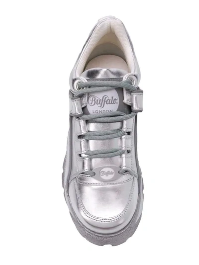 Shop Buffalo Platform Sole Sneakers In Silver