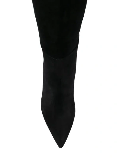 Shop L'autre Chose Knee Length Pointed Boots In Black