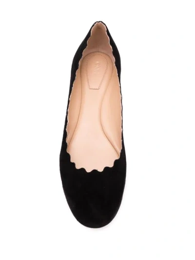 Shop Chloé Classic Ballerina Shoes In Black