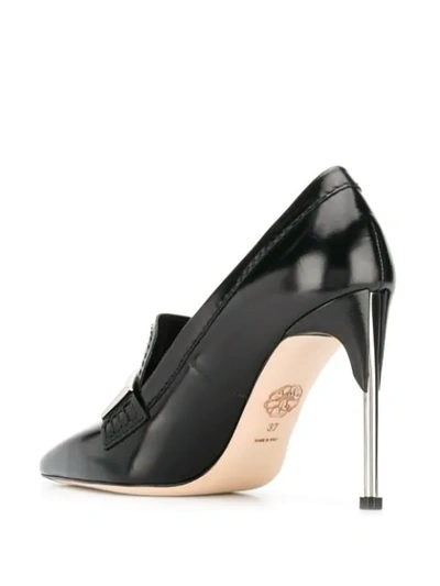 Shop Alexander Mcqueen Pointed Toe Moccasin-style Pumps In Black