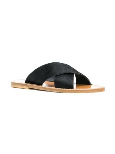 Shop Solange Crossover Strap Sandals In Black