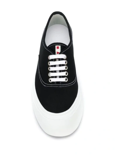 Shop Marni Pablo Platform Sneakers In Black ,white