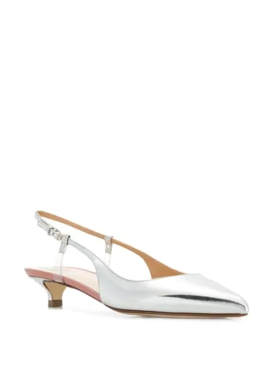 Shop Francesco Russo Pointed Pumps In Silver