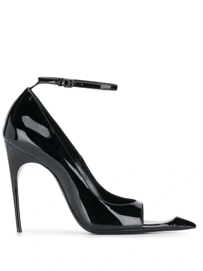 SAINT LAURENT EDWIGE PEEP TOE PUMPS - 黑色