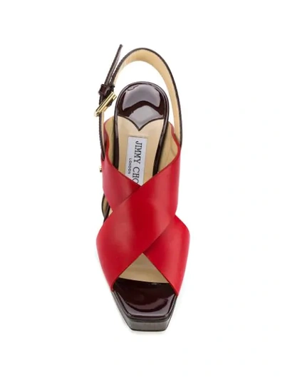 Shop Jimmy Choo Aix Platform Sandals In Red