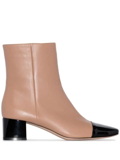 Shop Gianvito Rossi Vernice Ankle Boots In Neutrals