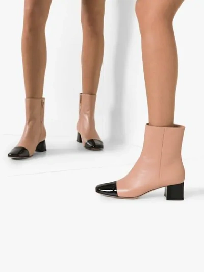 Shop Gianvito Rossi Vernice Ankle Boots In Neutrals