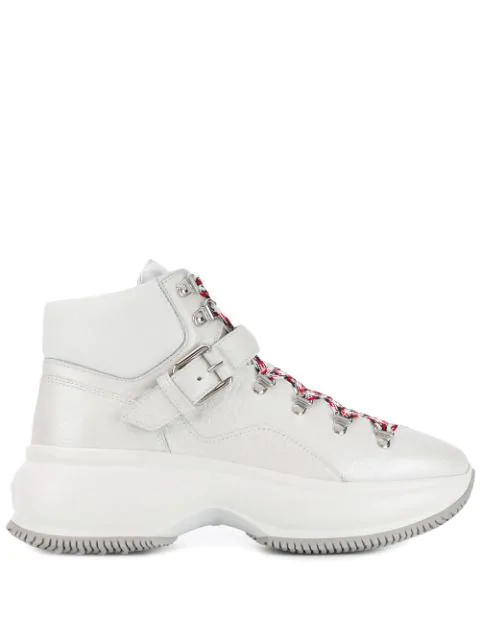 Hogan Buckled High-top Sneakers In White | ModeSens