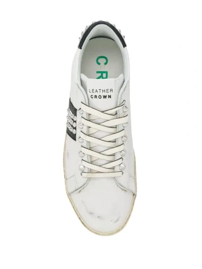 LEATHER CROWN ICONIC SNEAKERS - 白色
