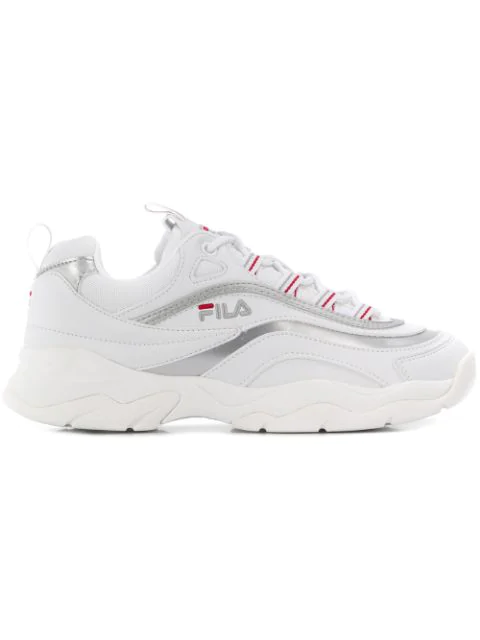 fila ray low white silver