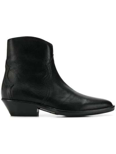 Shop Isabel Marant Western Ankle Boots In Black