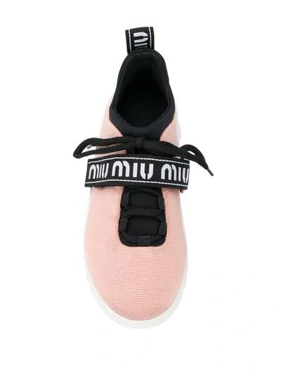 Shop Miu Miu 'run Fabric' Sneakers - Rosa In Pink