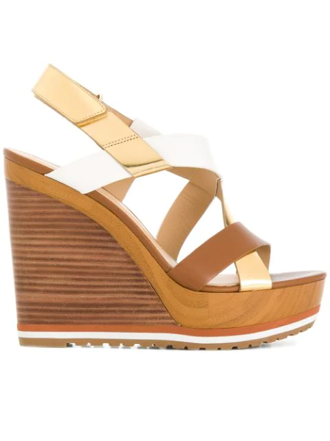 michael kors tan wedge sandals