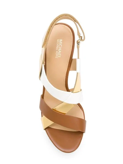 Shop Michael Michael Kors Mackay Wedge Sandals In Brown