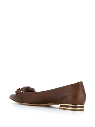 Shop Casadei Pointed Ballerina Shoes In Brown