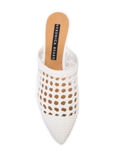 Shop Veronica Beard Crochet Design Mules In White