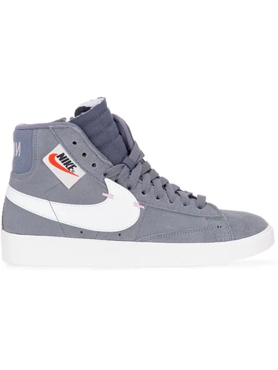 Shop Nike Blazer Mid Rebel Sneakers In Grey