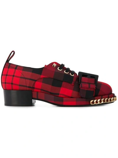 Shop N°21 Check-print Lace-up Shoes In Red