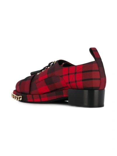 Shop N°21 Check-print Lace-up Shoes In Red