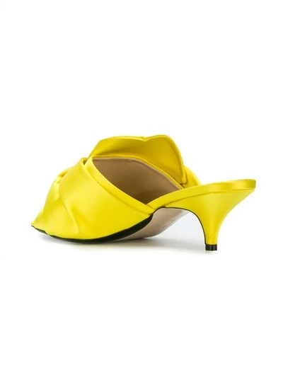 Shop N°21 Classic Satin Mules In Yellow
