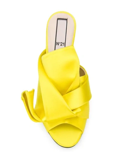 Shop N°21 Classic Satin Mules In Yellow