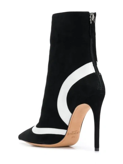 Shop Alexandre Birman Striped Detail Sock Boots In Black