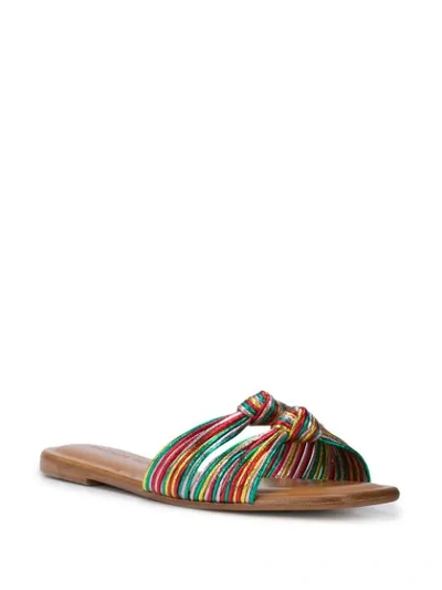 Shop Veronica Beard Gemma Sliders In Multicolour ,brown