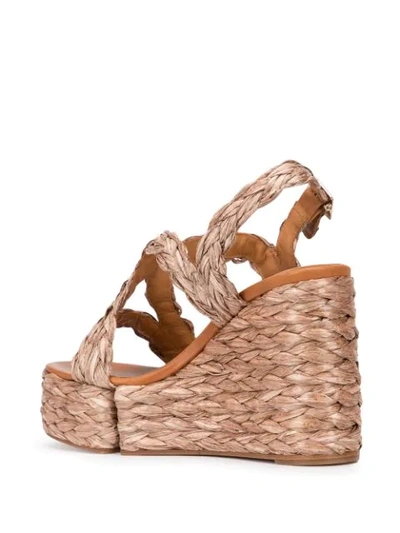 Shop Clergerie Ally Wedge Sandals In Brown