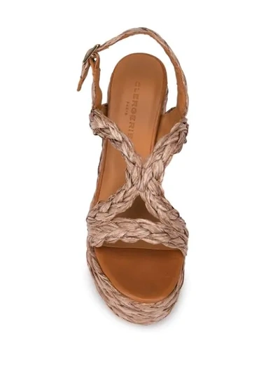 Shop Clergerie Ally Wedge Sandals In Brown
